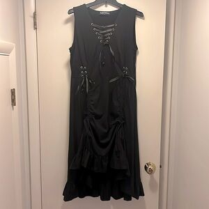 Black Lace-Up Dress